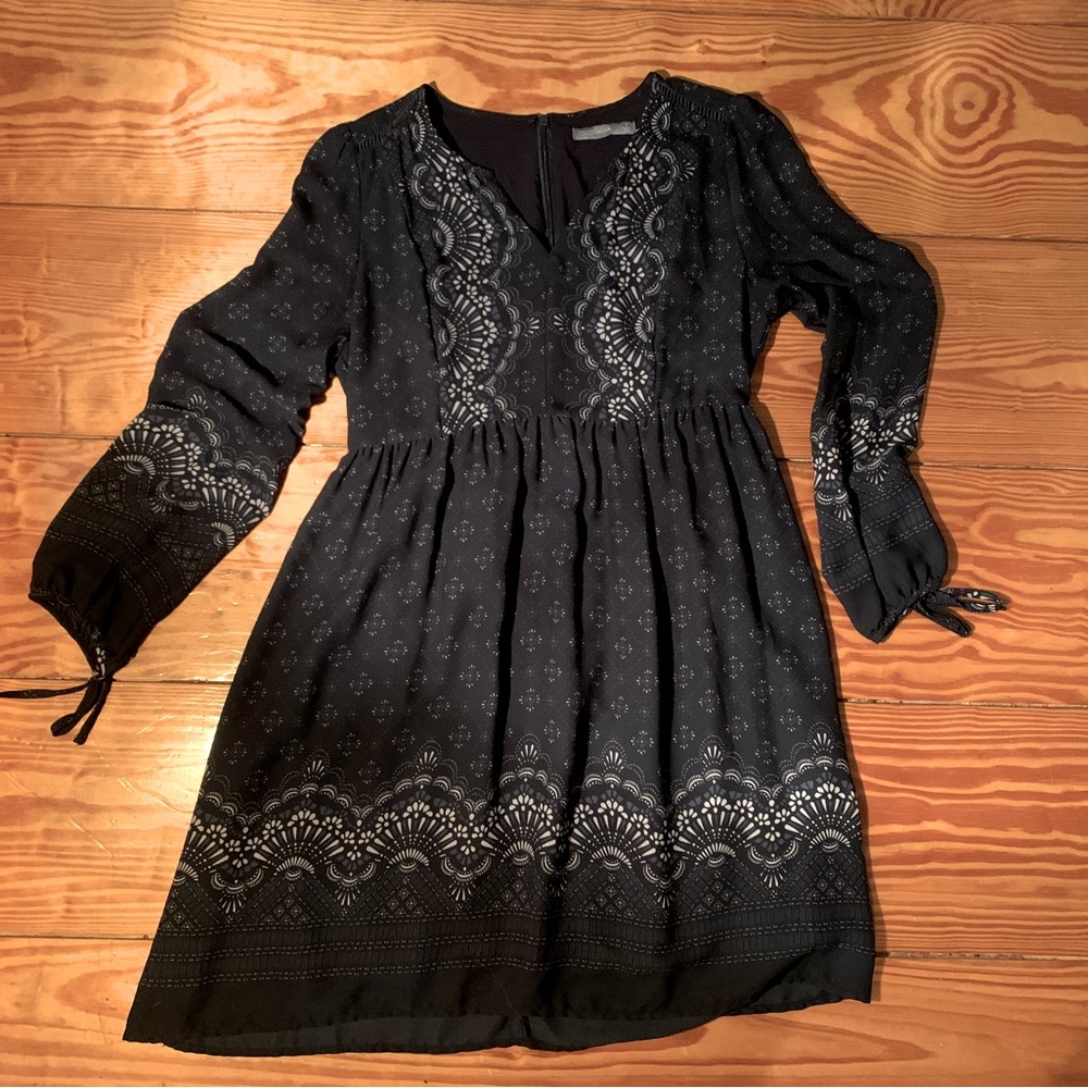 Size small mini dress Navy Lightblue and White Bohemian Dress